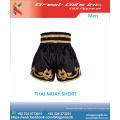 Pantalones cortos de boxeo tailandeses de mma muay con estampado satinado 100% poliéster de la ropa de boxeo para hombres